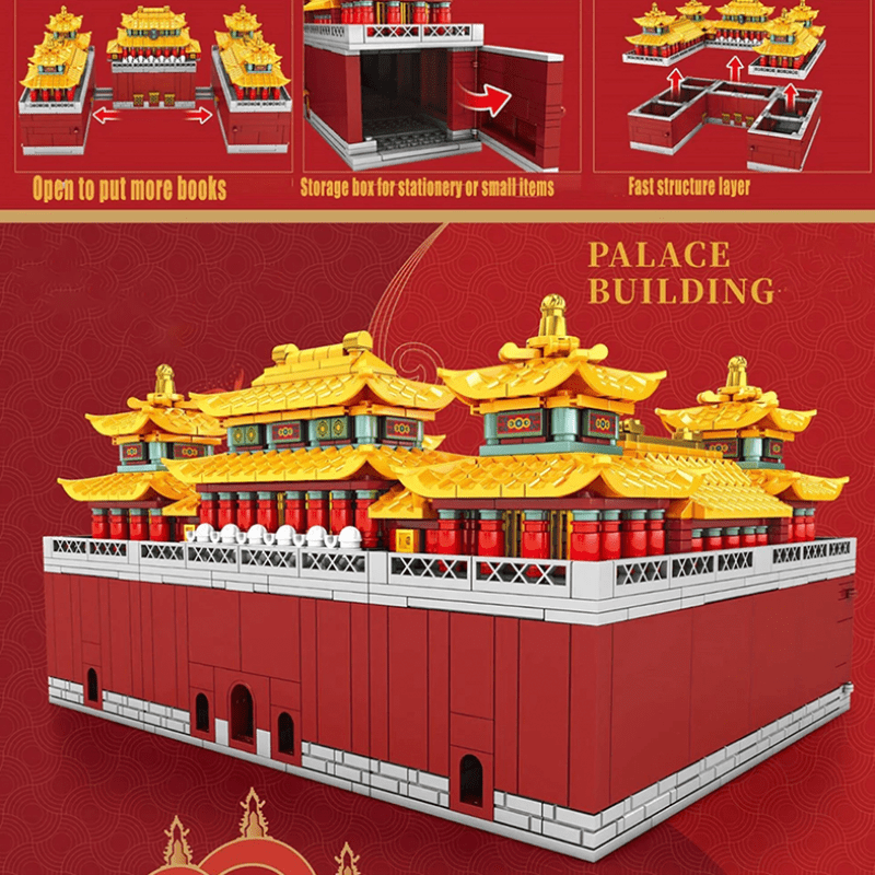 Brick MOC Red Dragon Palace | 1904pcs - Brick Car Merchant