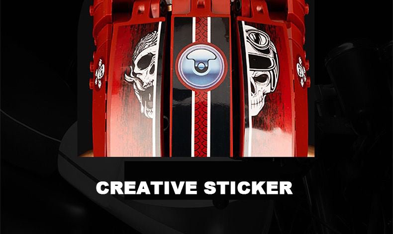 LEGO MOC Red Custom Chopper | 2111pcs - Brick Car Merchant