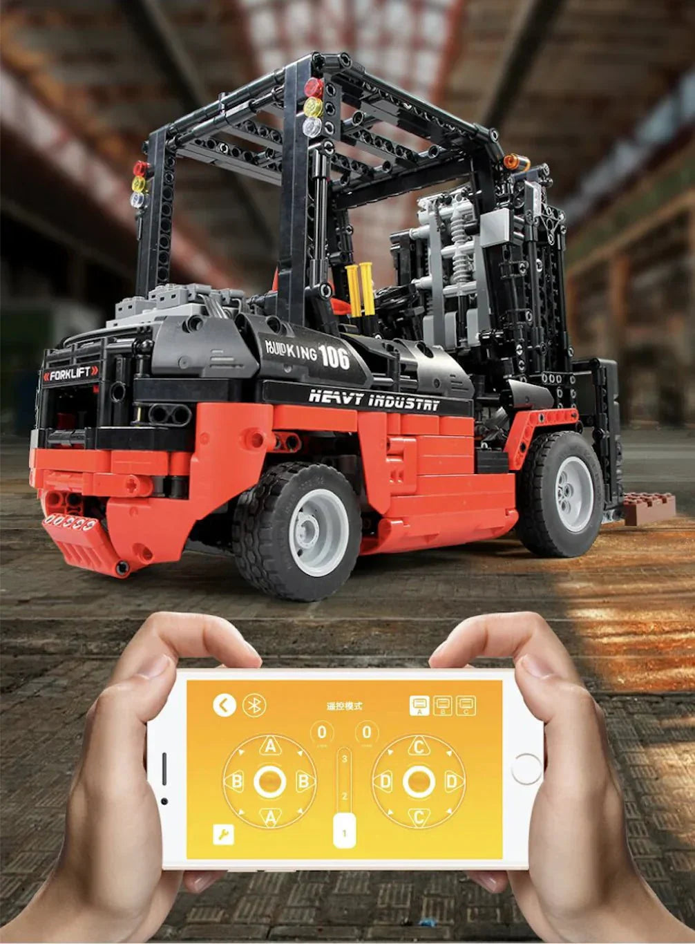 LEGO MOC RC Industrial Forklift | 1719pcs - Brick Car Merchant