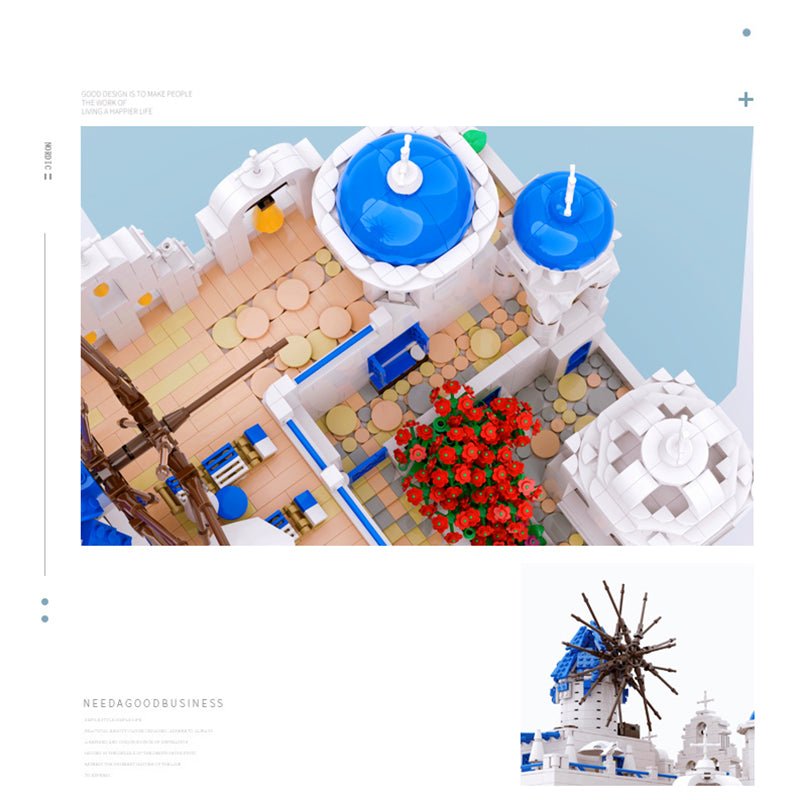 Brick MOC Santorini Levels | 2503pcs - Brick Car Merchant