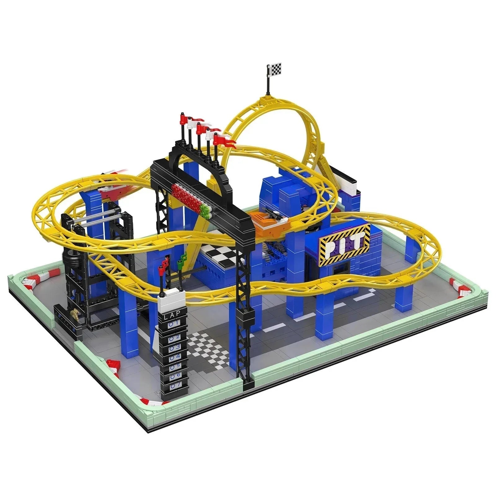 Brick MOC Spinning Roller Coaster Park | 1706pcs - Brick Car Merchant