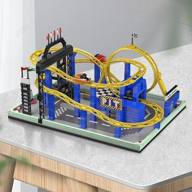 Brick MOC Spinning Roller Coaster Park | 1706pcs - Brick Car Merchant