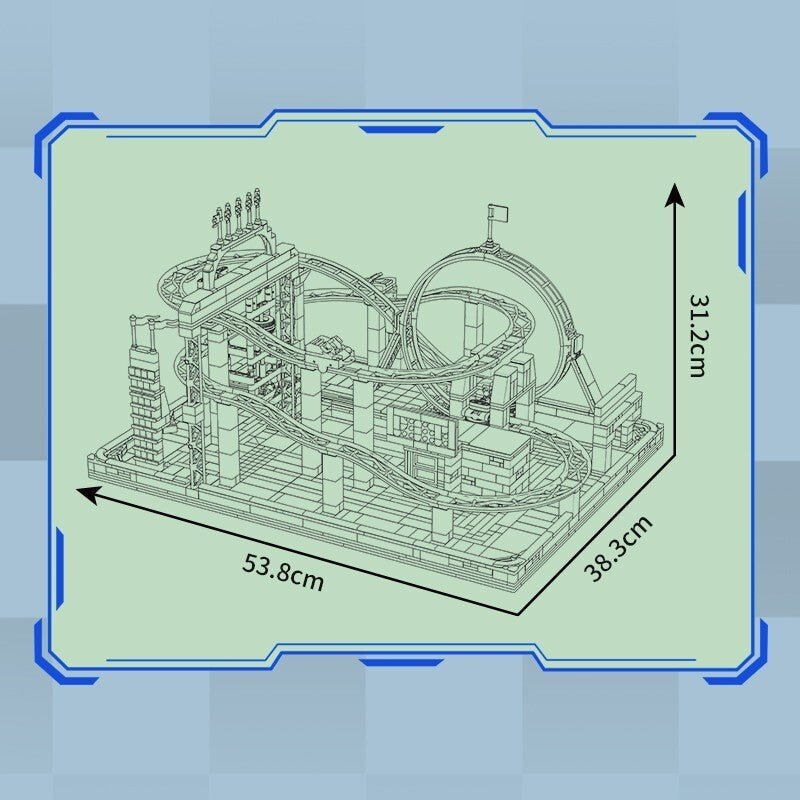 Brick MOC Spinning Roller Coaster Park | 1706pcs - Brick Car Merchant