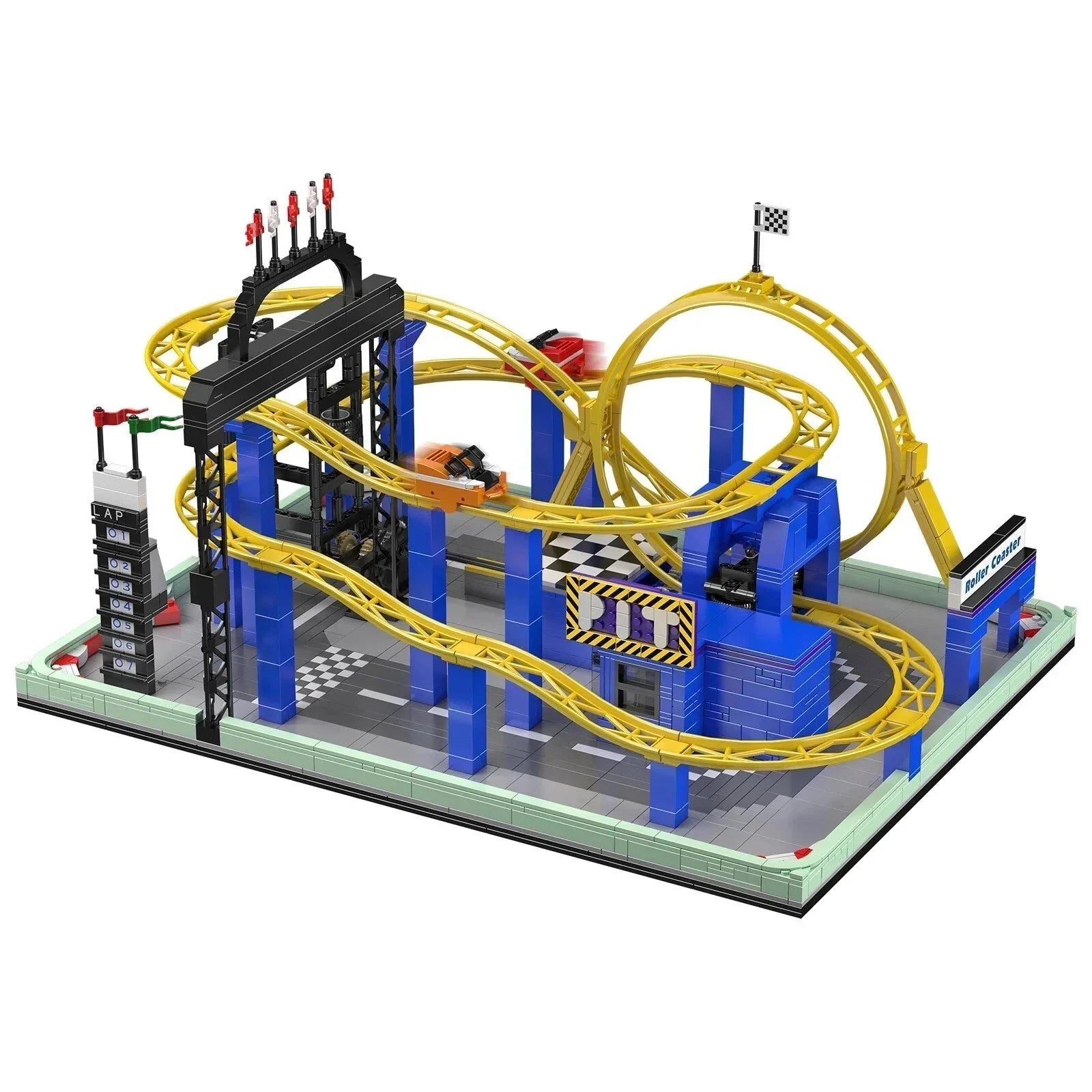 Brick MOC Spinning Roller Coaster Park | 1706pcs - Brick Car Merchant