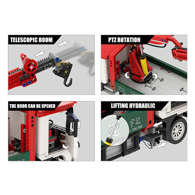 LEGO MOC Truck With Crane Remote Control | 1476pcs - Brick Car Merchant