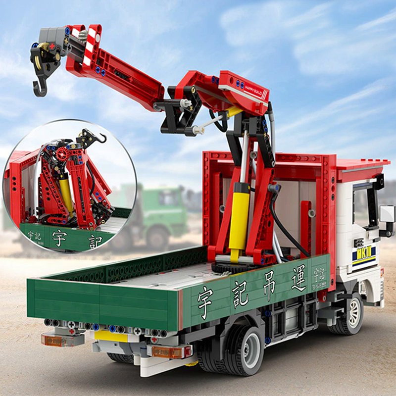 LEGO MOC Truck With Crane Remote Control | 1476pcs - Brick Car Merchant