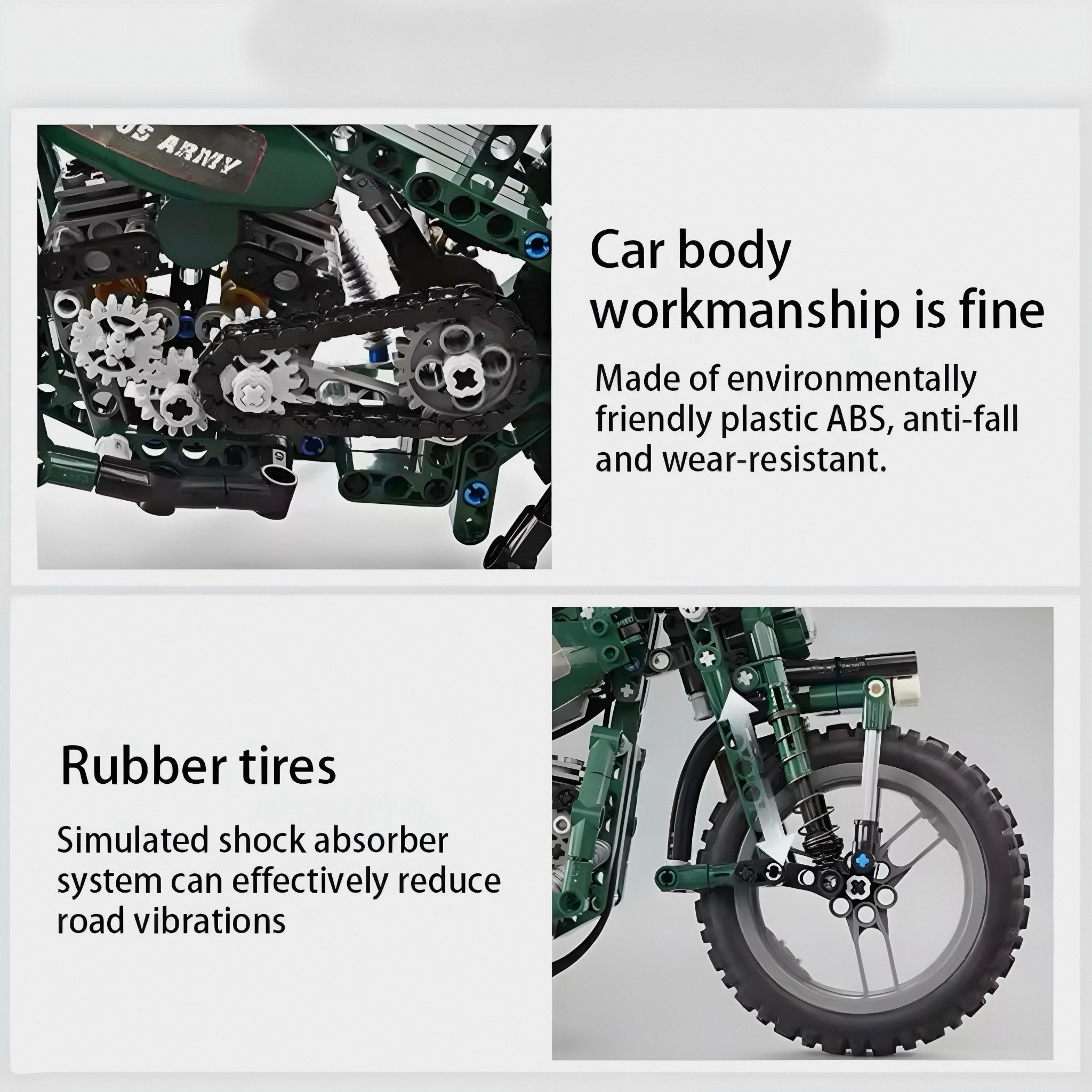 LEGO MOC WWII Military Motorcycle | 550pcs - Brick Car Merchant